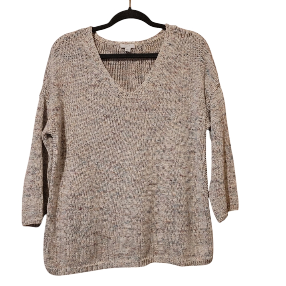 J. Jill Funfetti Confetti Colorful Marled Sweater Sz Medium Speckled Crewneck